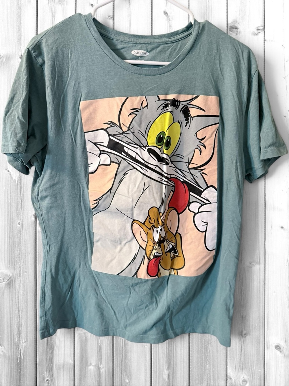 🌼Old Navy Teal Tom & Jerry Graphic Short-Sleeve Tee